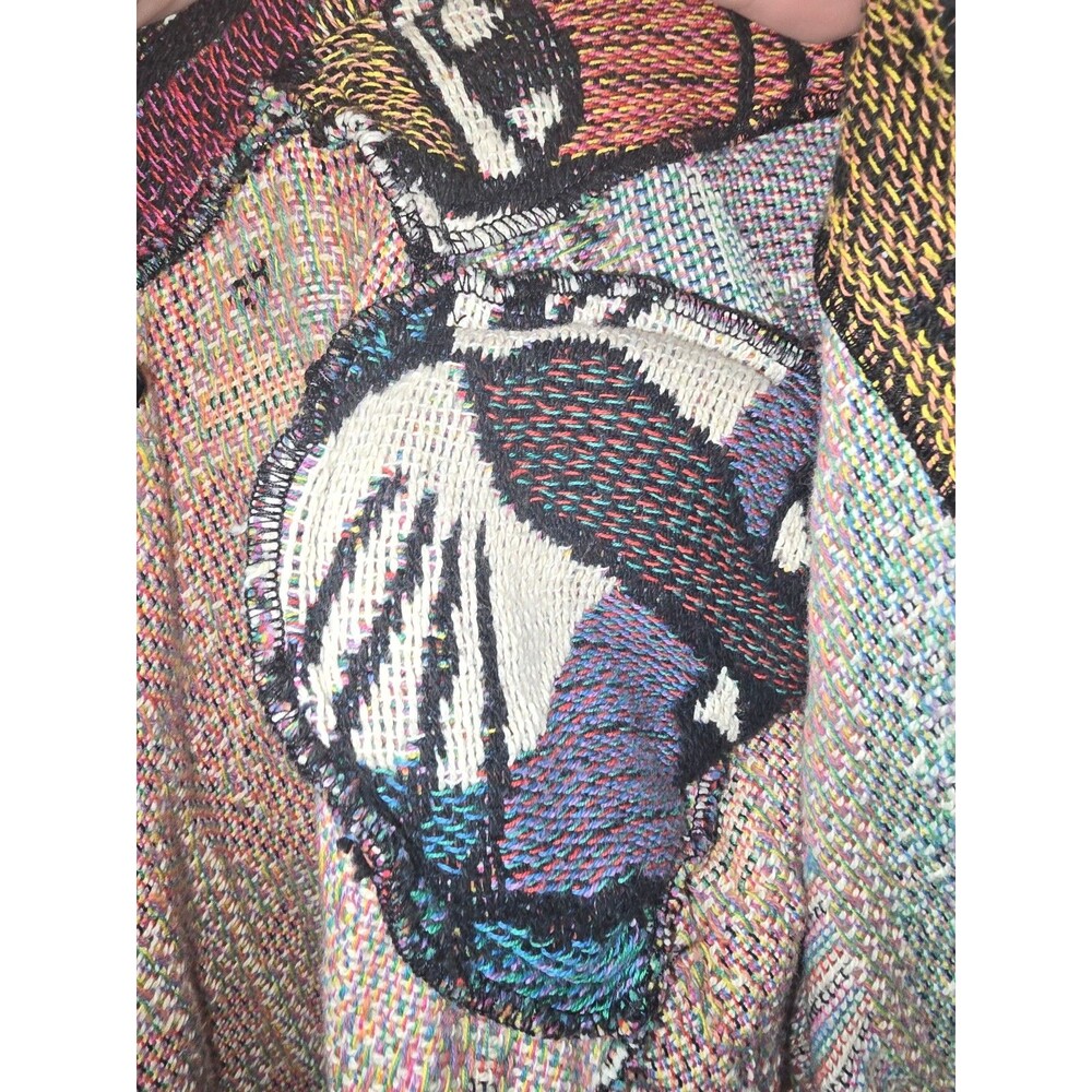 Vtg Laurel Burch woven tapestry blazer of CATS! - Picture 9 of 12